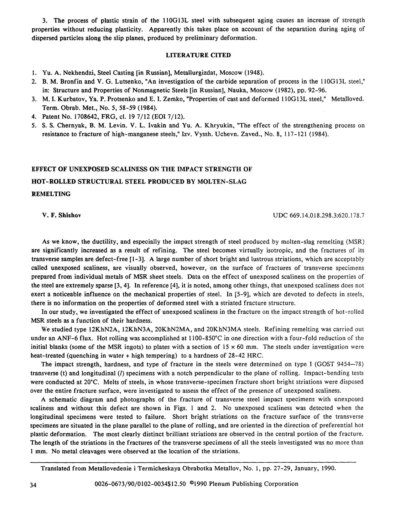 Effect of unexposed scaliness on the impact strength of hot-rolled structural steel produced by molten-slag remelting by Unknown