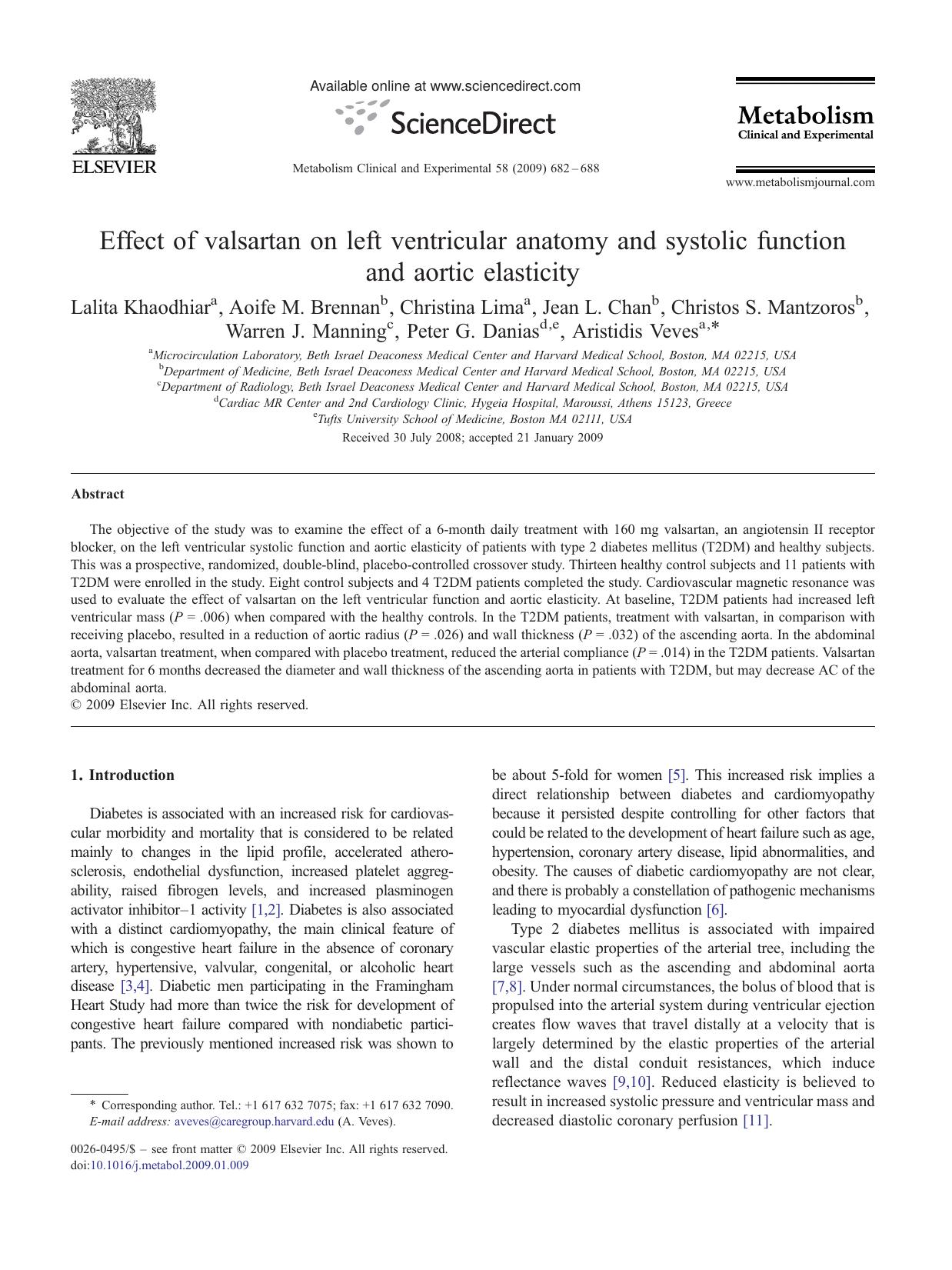 Effect of valsartan on left ventricular anatomy and systolic function and aortic elasticity by unknow