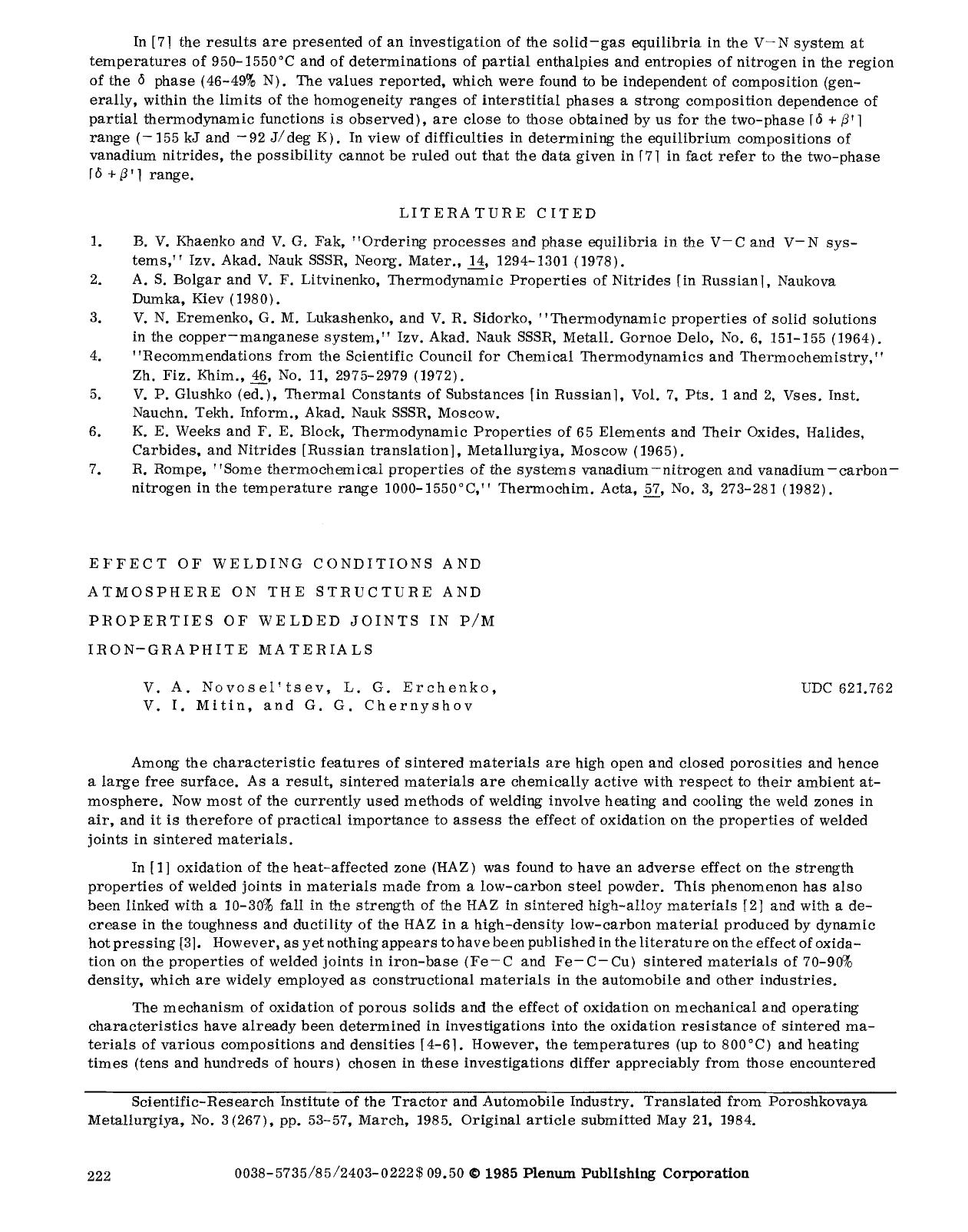 Effect of welding conditions and atmosphere on the structure and properties of welded joints in PM iron-graphite materials by Unknown