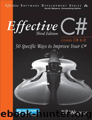 Effective C# (Covers C# 6.0), (includes Content Update Program): 50 Specific Ways to Improve Your C# (Effective Software Development Series) by Bill Wagner