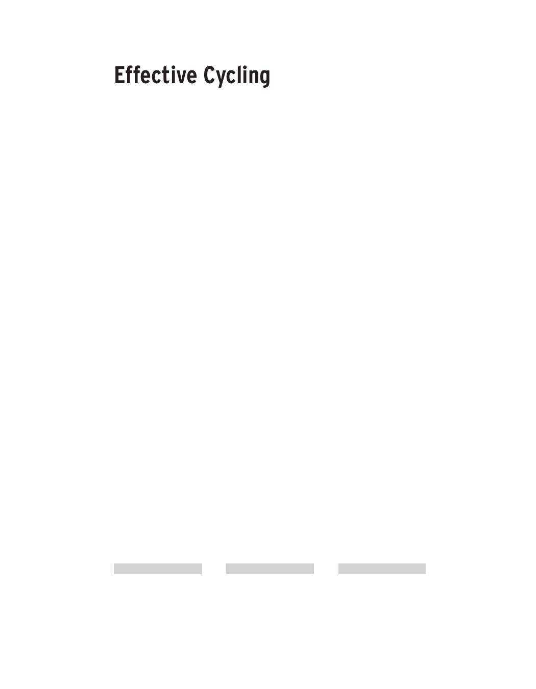 Effective Cycling by John Forester