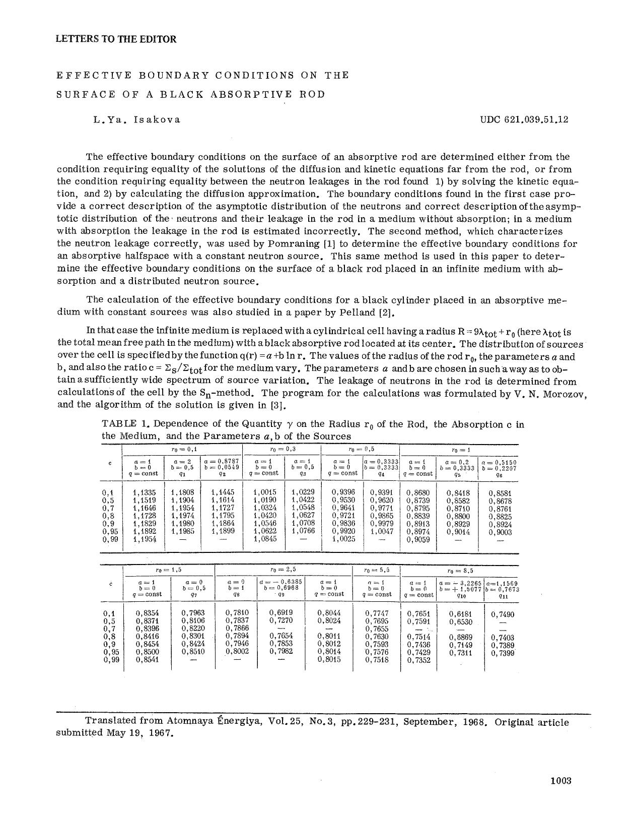 Effective boundary conditions on the surface of a black absorptive rod by Unknown