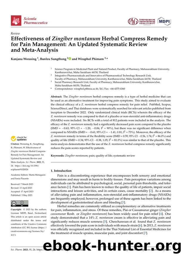 Effectiveness of Zingiber montanum Herbal Compress Remedy for Pain Management: An Updated Systematic Review and Meta-Analysis by Kanjana Worasing Bunleu Sungthong & Wiraphol Phimarn