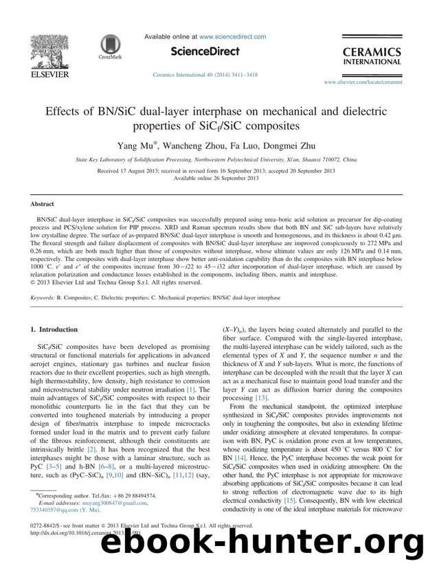 Effects of BNSiC dual-layer interphase on mechanical and dielectric properties of SiCfSiC composites by Yang Mu & Wancheng Zhou & Fa Luo & Dongmei Zhu