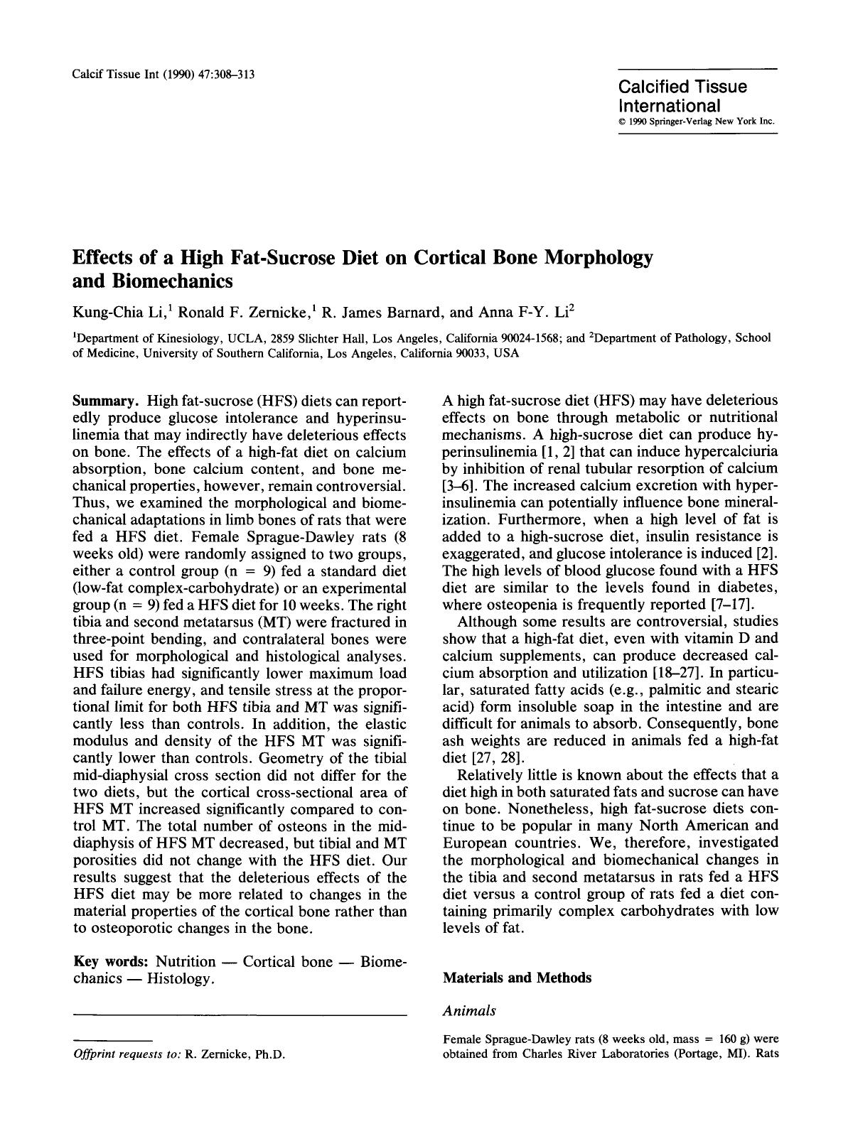 Effects of a high fat-sucrose diet on cortical bone morphology and biomechanics by Unknown