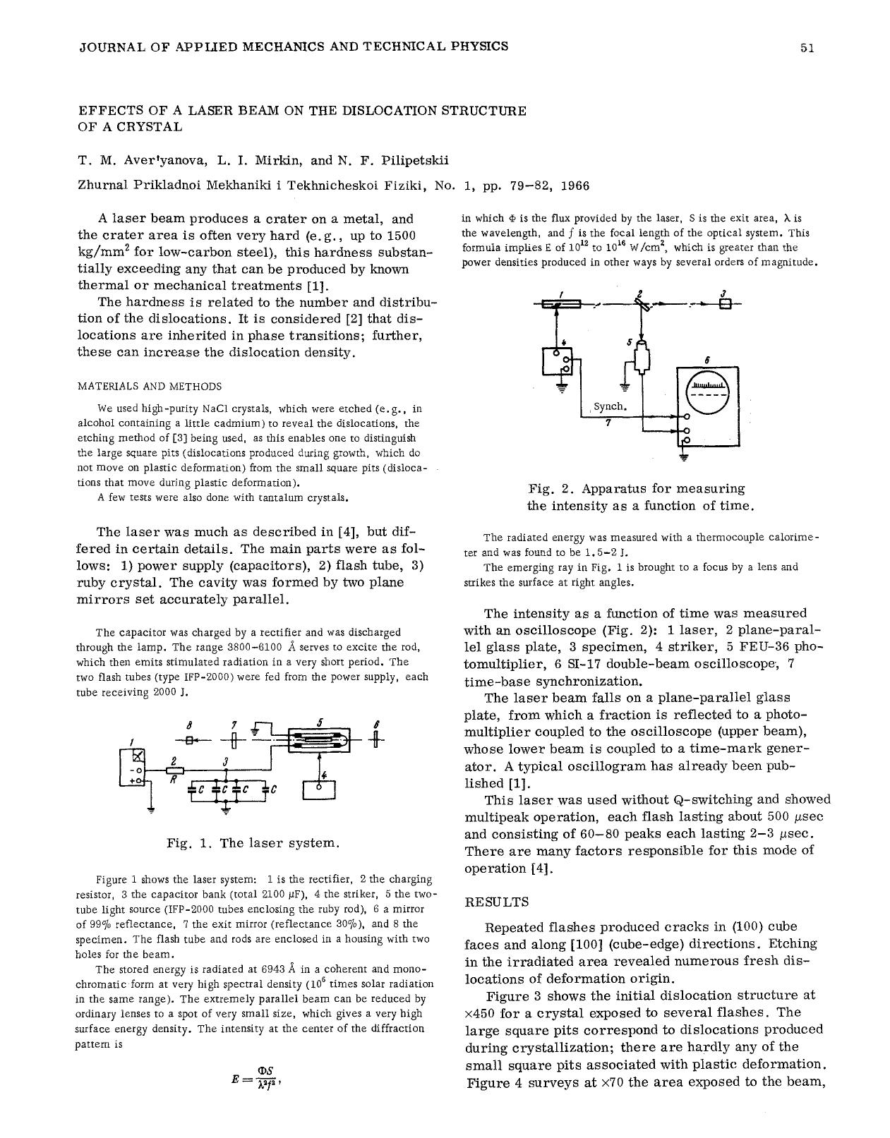 Effects of a laser beam on the dislocation structure of a crystal by Unknown