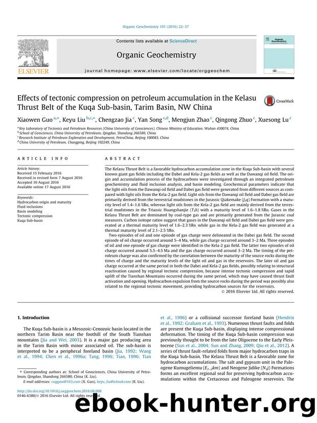 Effects of tectonic compression on petroleum accumulation in the Kelasu Thrust Belt of the Kuqa Sub-basin, Tarim Basin, NW China by Xiaowen Guo & Keyu Liu & Chengzao Jia & Yan Song & Mengjun Zhao & Qingong Zhuo & Xuesong Lu