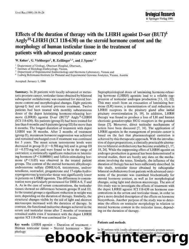 Effects of the duration of therapy with the LHRH agonist D-ser (BUT)<Superscript>6<Superscript> Azgly<Superscript>10<Superscript>-LHRH (ICI 118&#x2013;630) on the steroid hormone c by Unknown