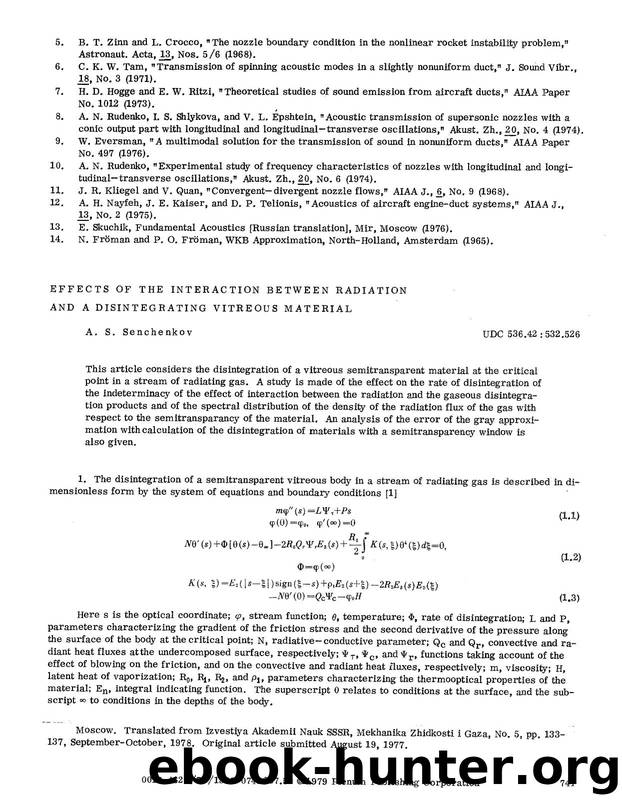 Effects of the interaction between radiation and a disintegrating vitreous material by Unknown