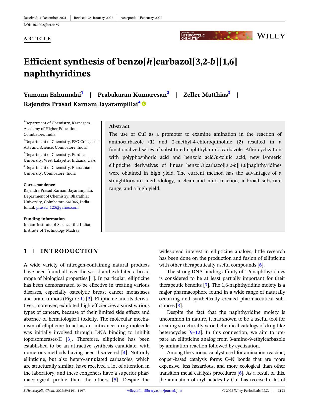 Efficient Synthesis of benzo[h]carbazol[3,2-b][1,6]naphthyridines by Unknown