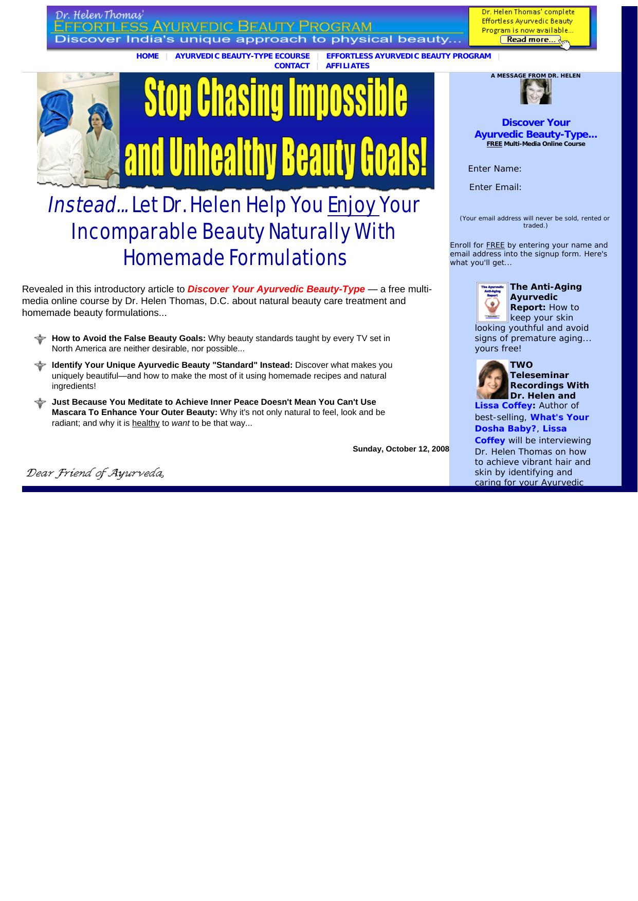 Effortless Ayurvedic Beauty Program. by Best of Kuszter's Collection