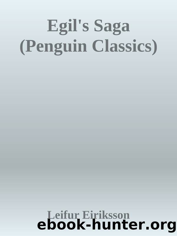 Egil's Saga (Penguin Classics) by Leifur Eiriksson