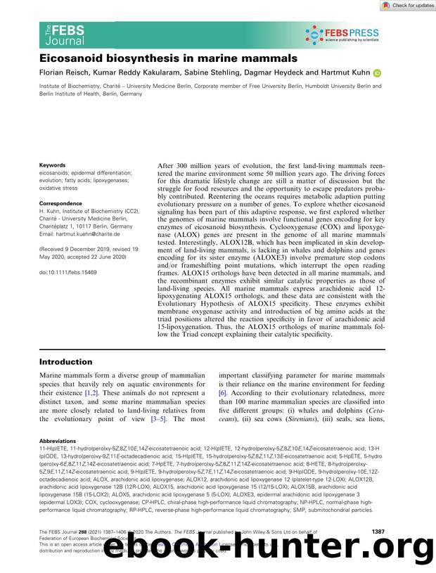 Eicosanoid biosynthesis in marine mammals by Unknown