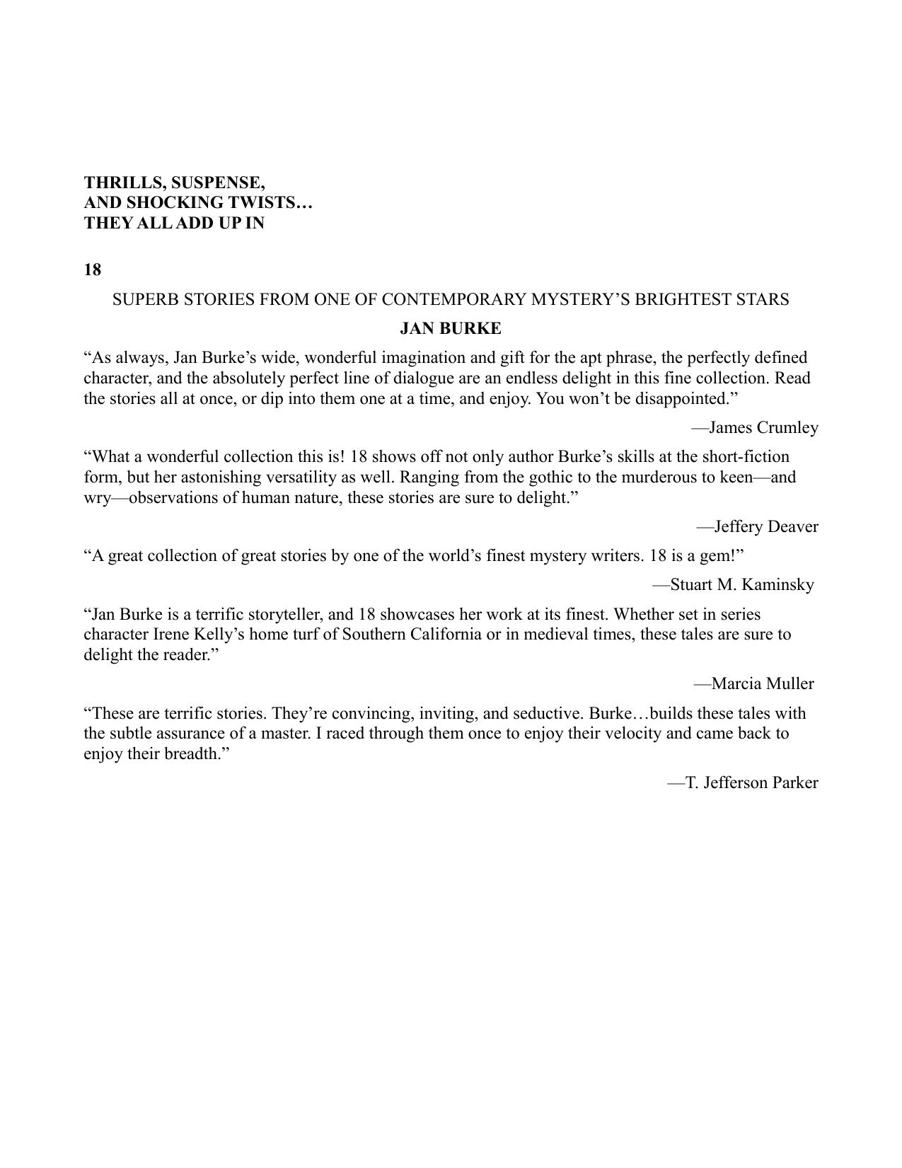 Eighteen by Jan Burke