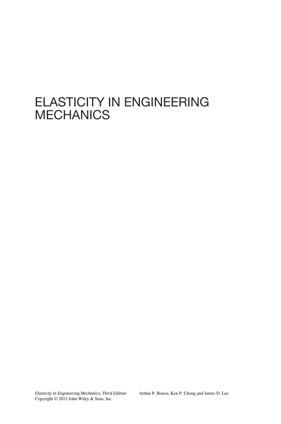 Elasticity in Engineering Mechanics by Unknow