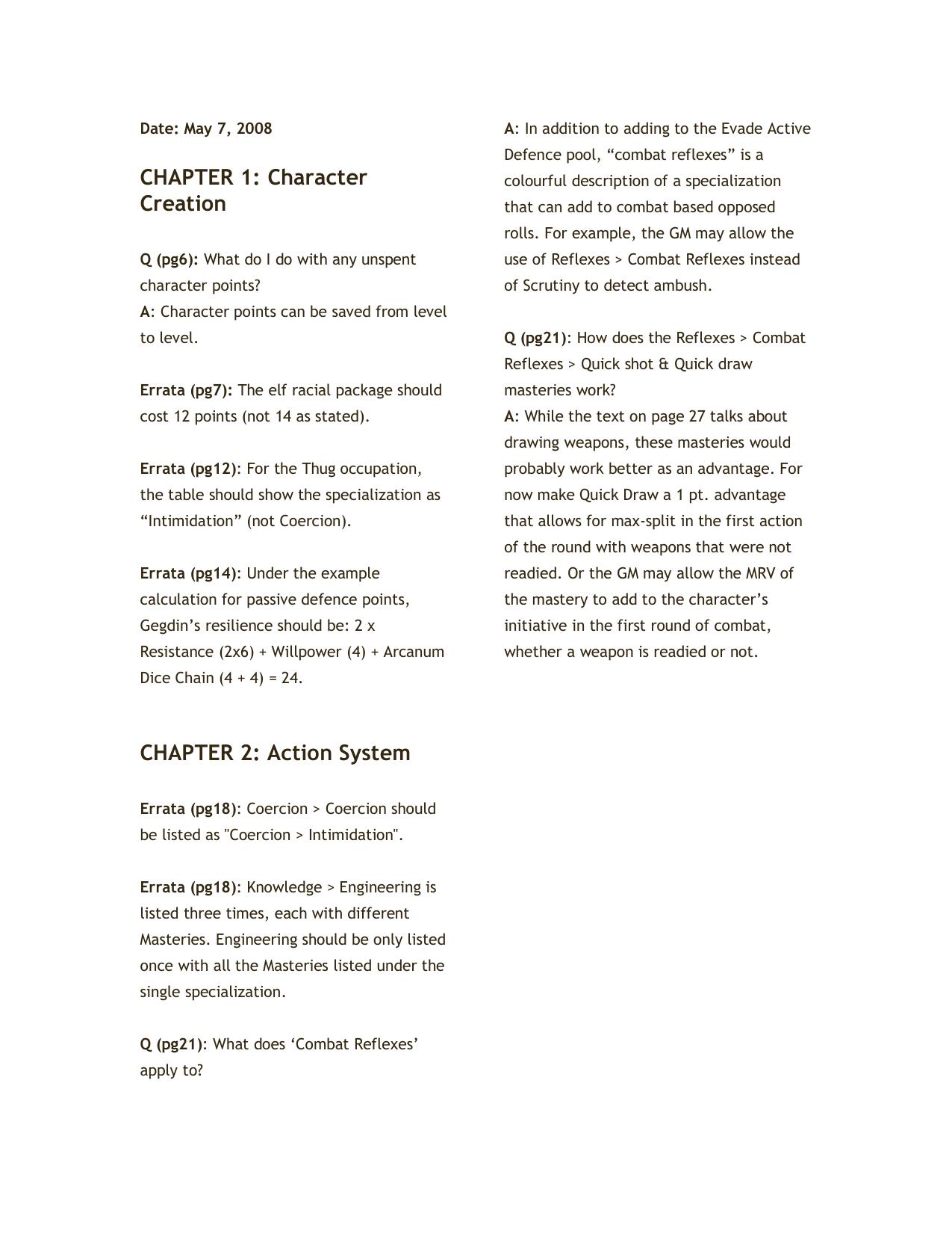 Eldritch Errata and FAQ by nphilis