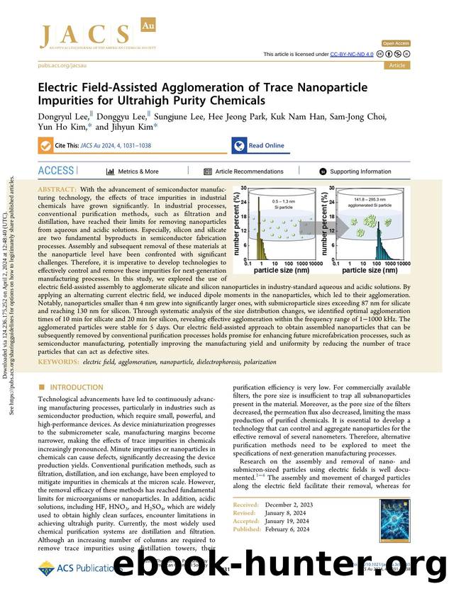 Electric Field-Assisted Agglomeration of Trace Nanoparticle Impurities for Ultrahigh Purity Chemicals by unknow