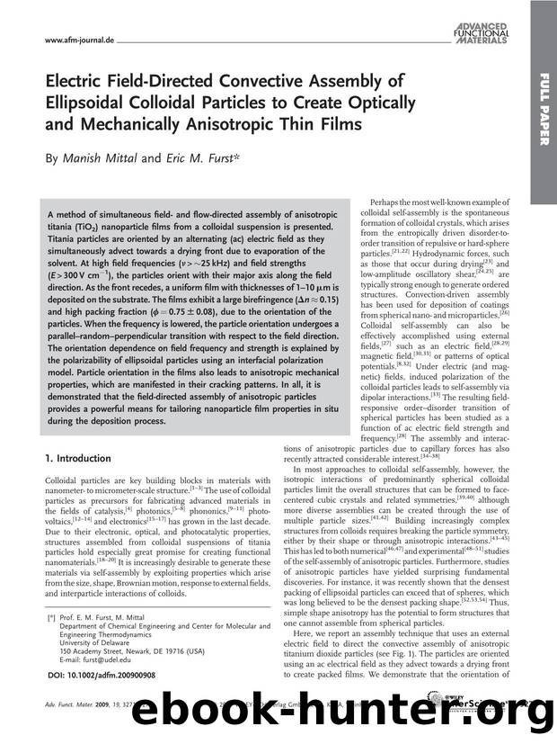 Electric Field-Directed Convective Assembly of Ellipsoidal Colloidal Particles to Create Optically and Mechanically Anisotropic Thin Films by Unknown