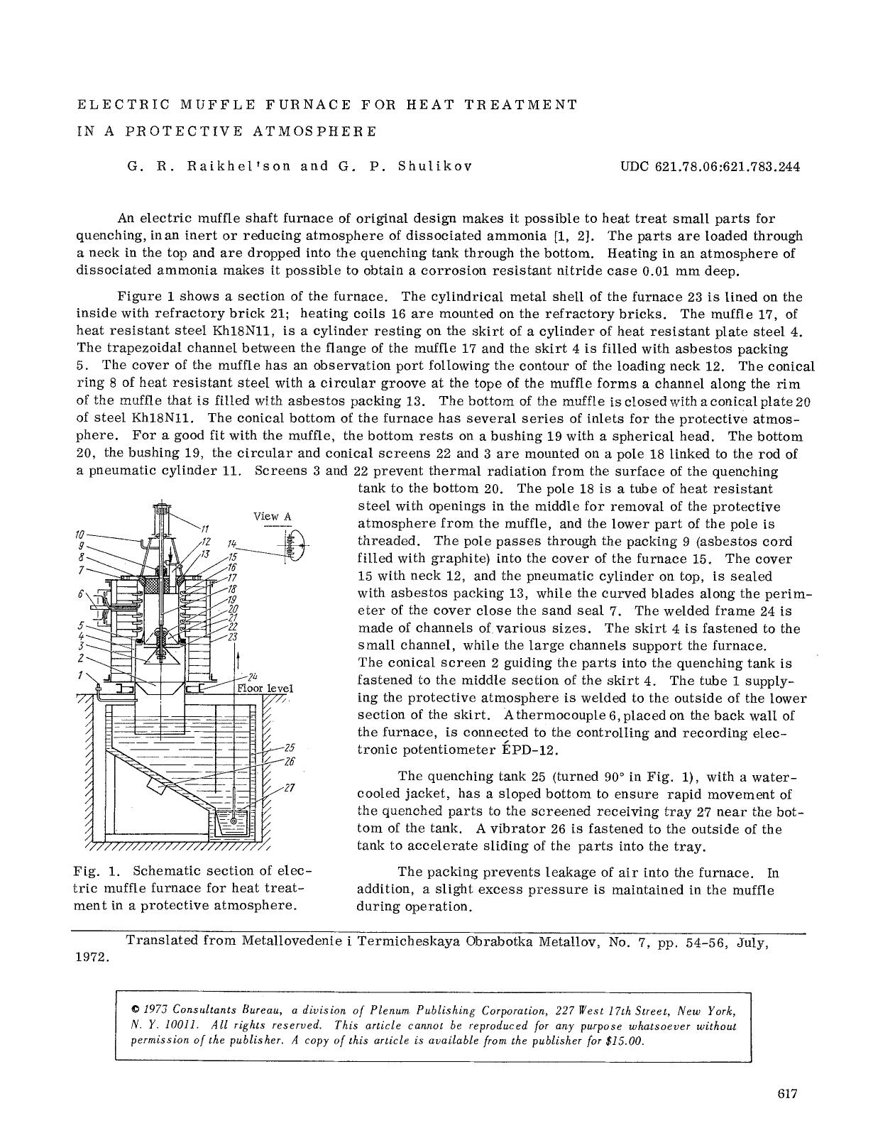 Electric muffle furnace for heat treatment in a protective atmosphere by Unknown