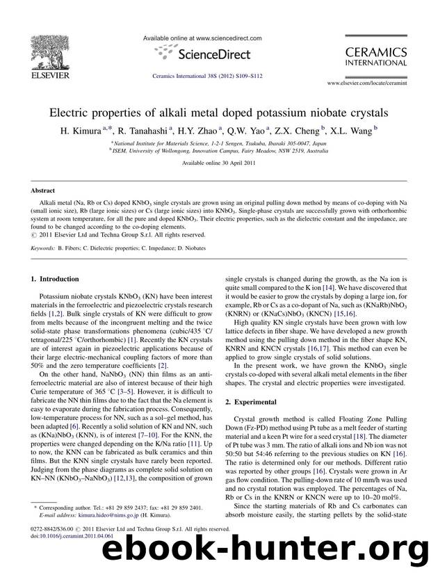 Electric properties of alkali metal doped potassium niobate crystals by H. Kimura