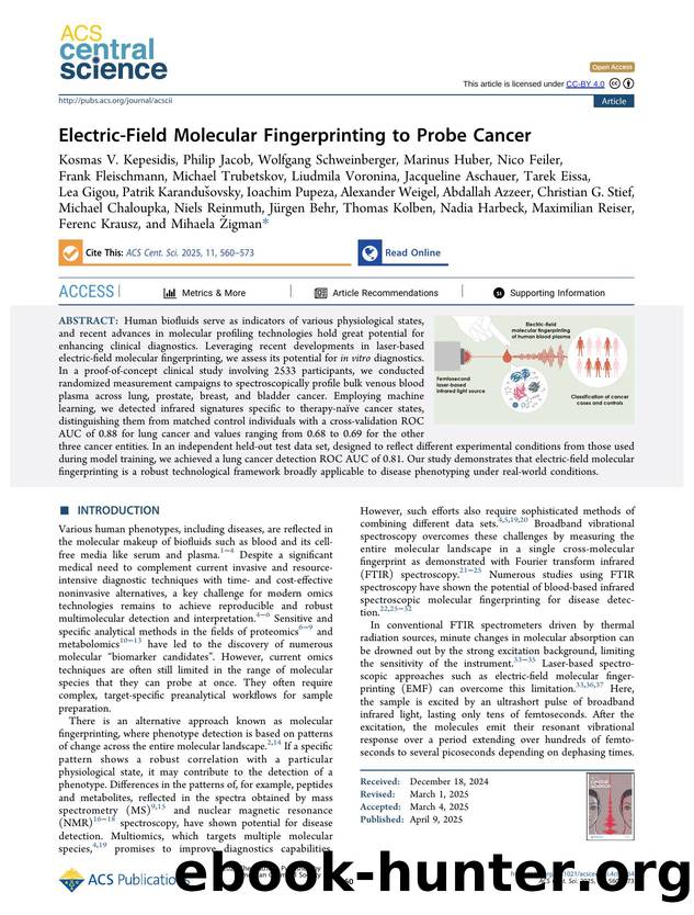 Electric-Field Molecular Fingerprinting to Probe Cancer by unknow
