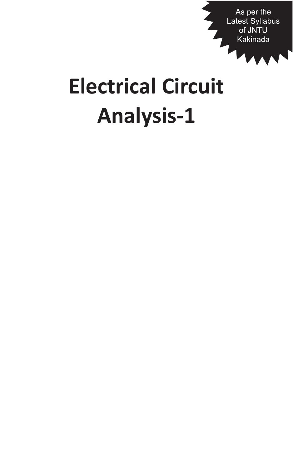 Electrical Circuit Analysis-1 by A. Sudhakar