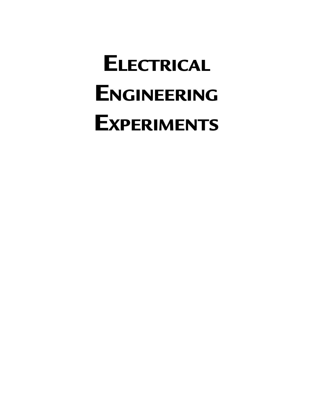 Electrical Engineering Experiments by G.P. Chhalotra
