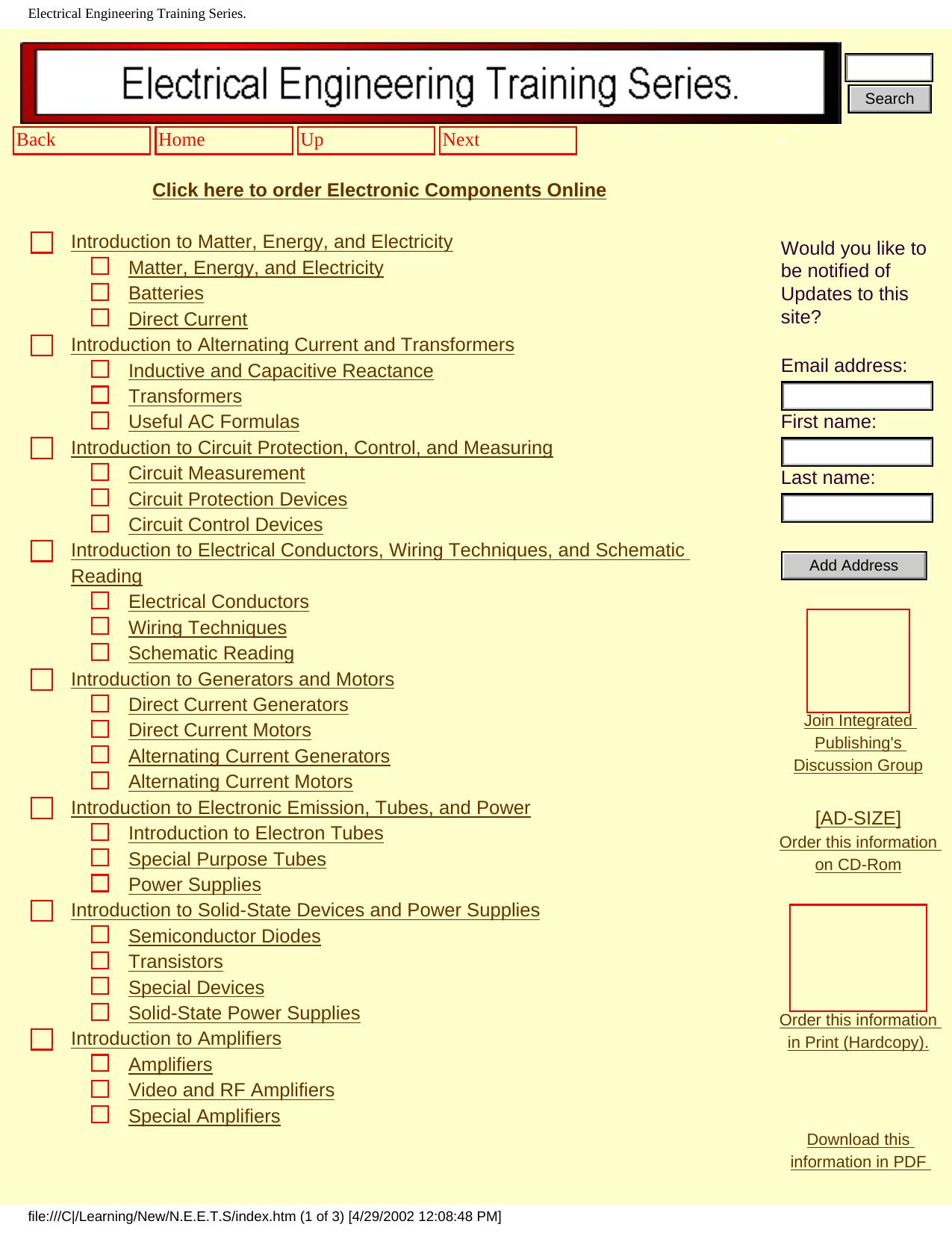 Electrical Engineering Training Series. by US Navy (2002) WW