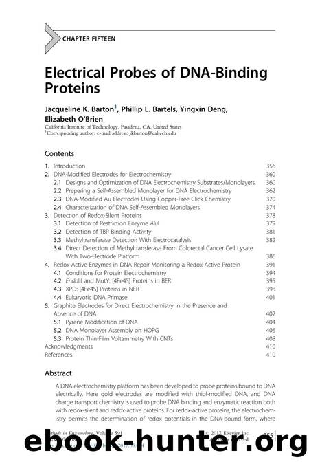 Electrical Probes of DNA-Binding Proteins by Jacqueline K. Barton & Phillip L. Bartels & Yingxin Deng & Elizabeth O'Brien