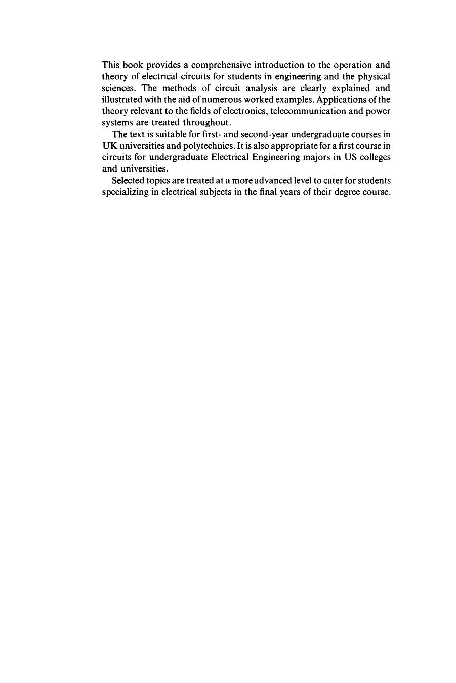 Electrical circuit theory by K C A Smith; R E Alley