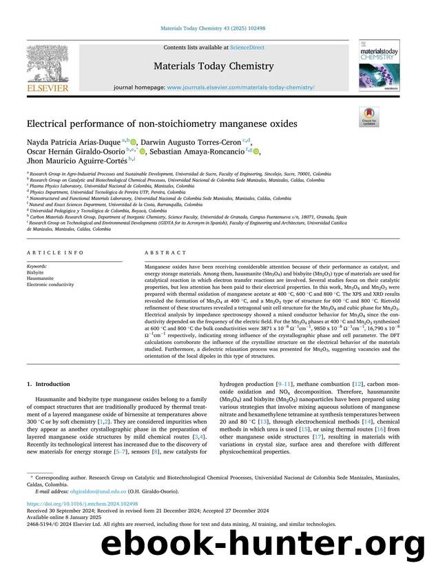 Electrical performance of non-stoichiometry manganese oxides by unknow