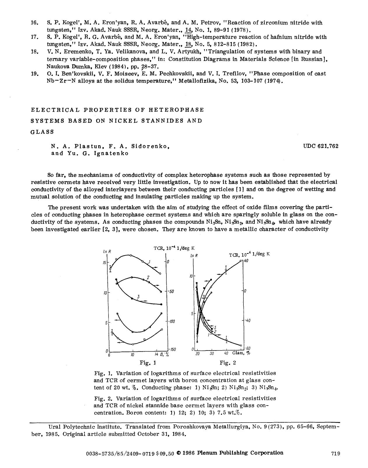 Electrical properties of heterophase systems based on nickel stannides and glass by Unknown