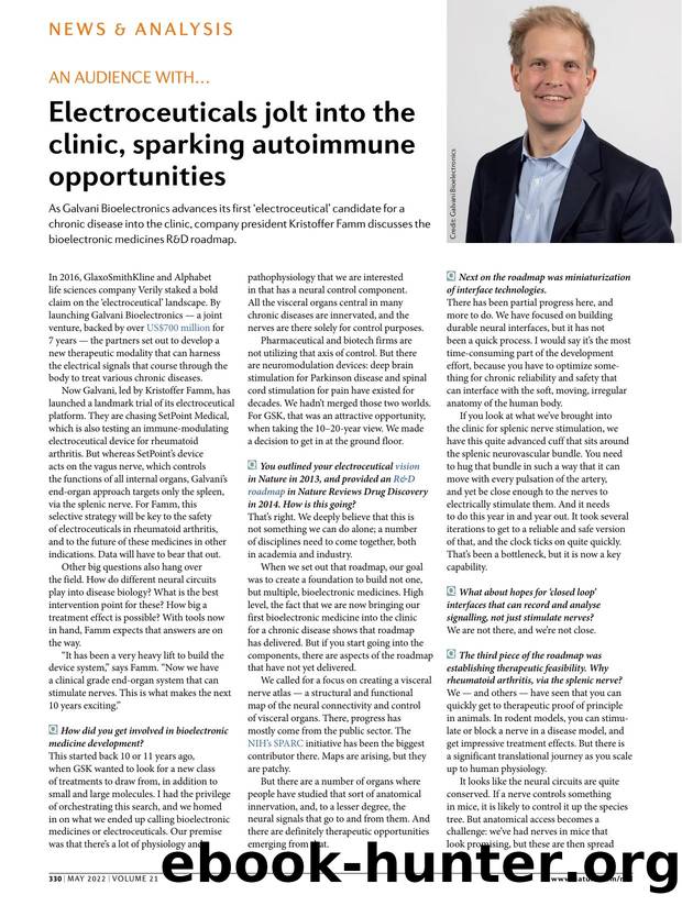 Electroceuticals jolt into the clinic, sparking autoimmune opportunities by Asher Mullard