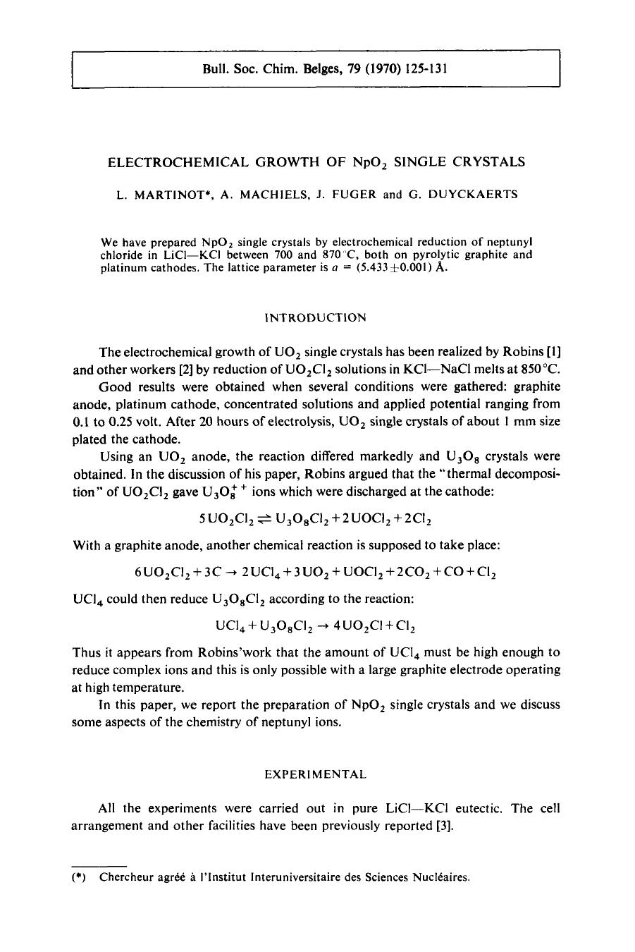 Electrochemical Growth of NpO2 Single Crystals by Unknown
