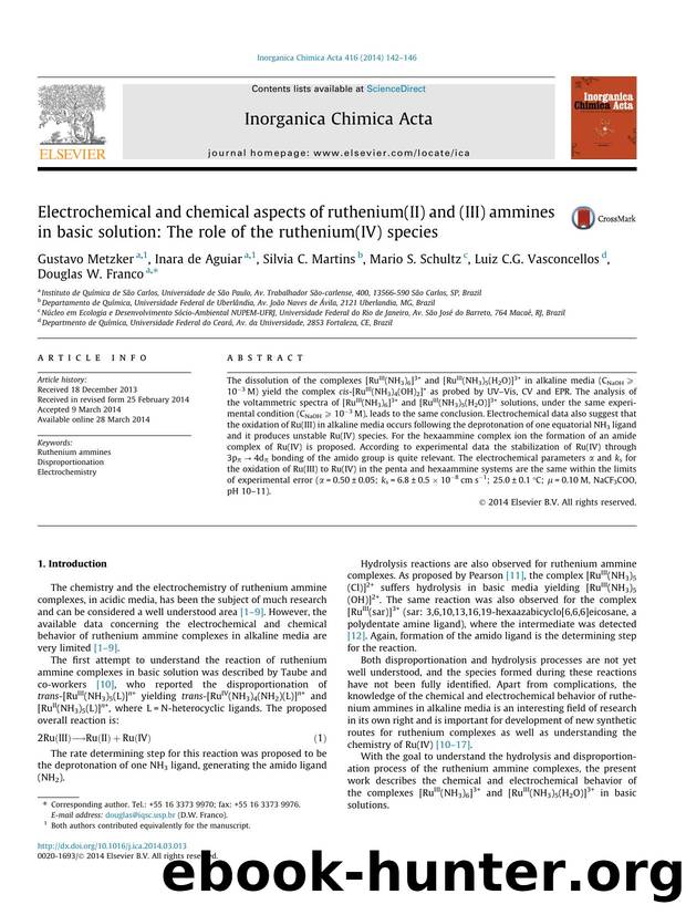 Electrochemical and chemical aspects of ruthenium(II) and (III) ammines in basic solution: The role of the ruthenium(IV) species by unknow