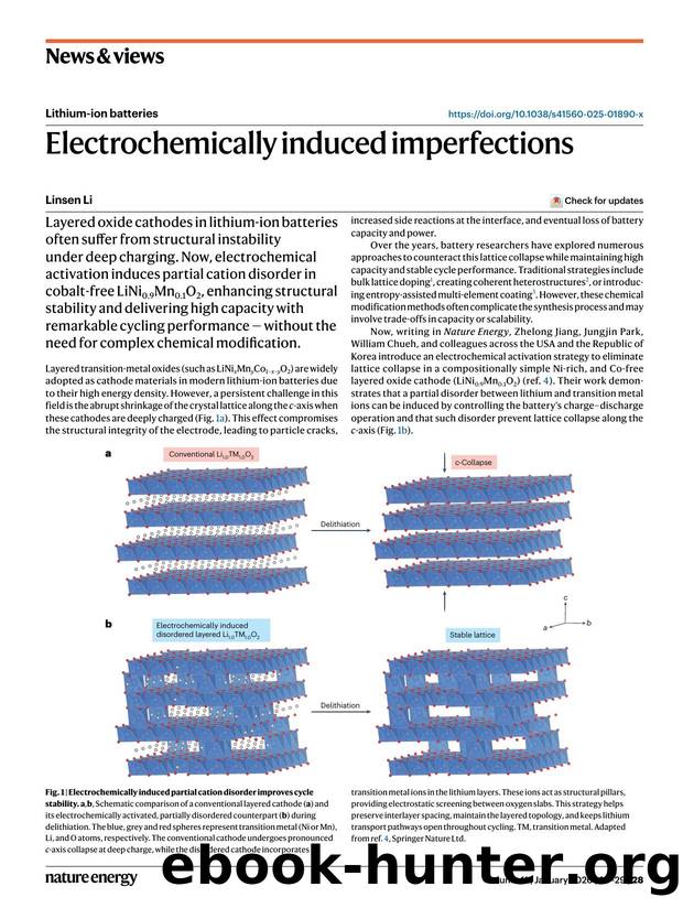 Electrochemically induced imperfections by Linsen Li