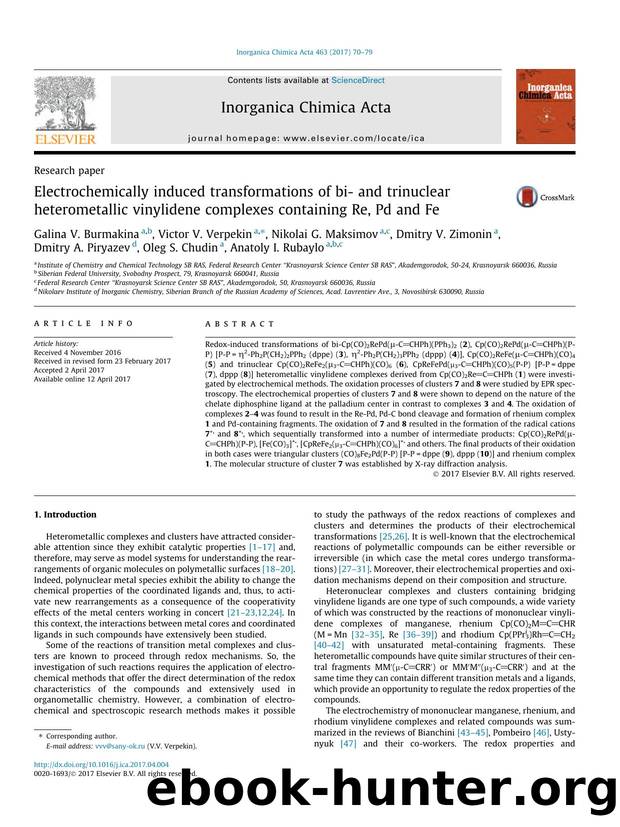Electrochemically induced transformations of bi- and trinuclear heterometallic vinylidene complexes containing Re, Pd and Fe by unknow