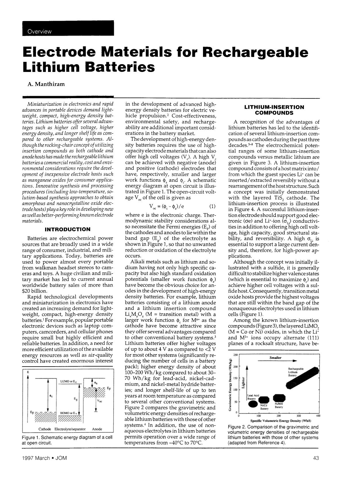 Electrode materials for rechargeable lithium batteries by Unknown