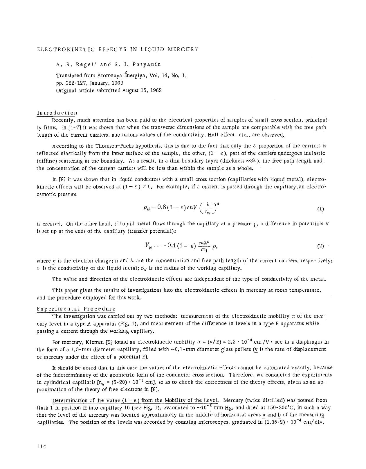 Electrokinetic effects in liquid mercury by Unknown