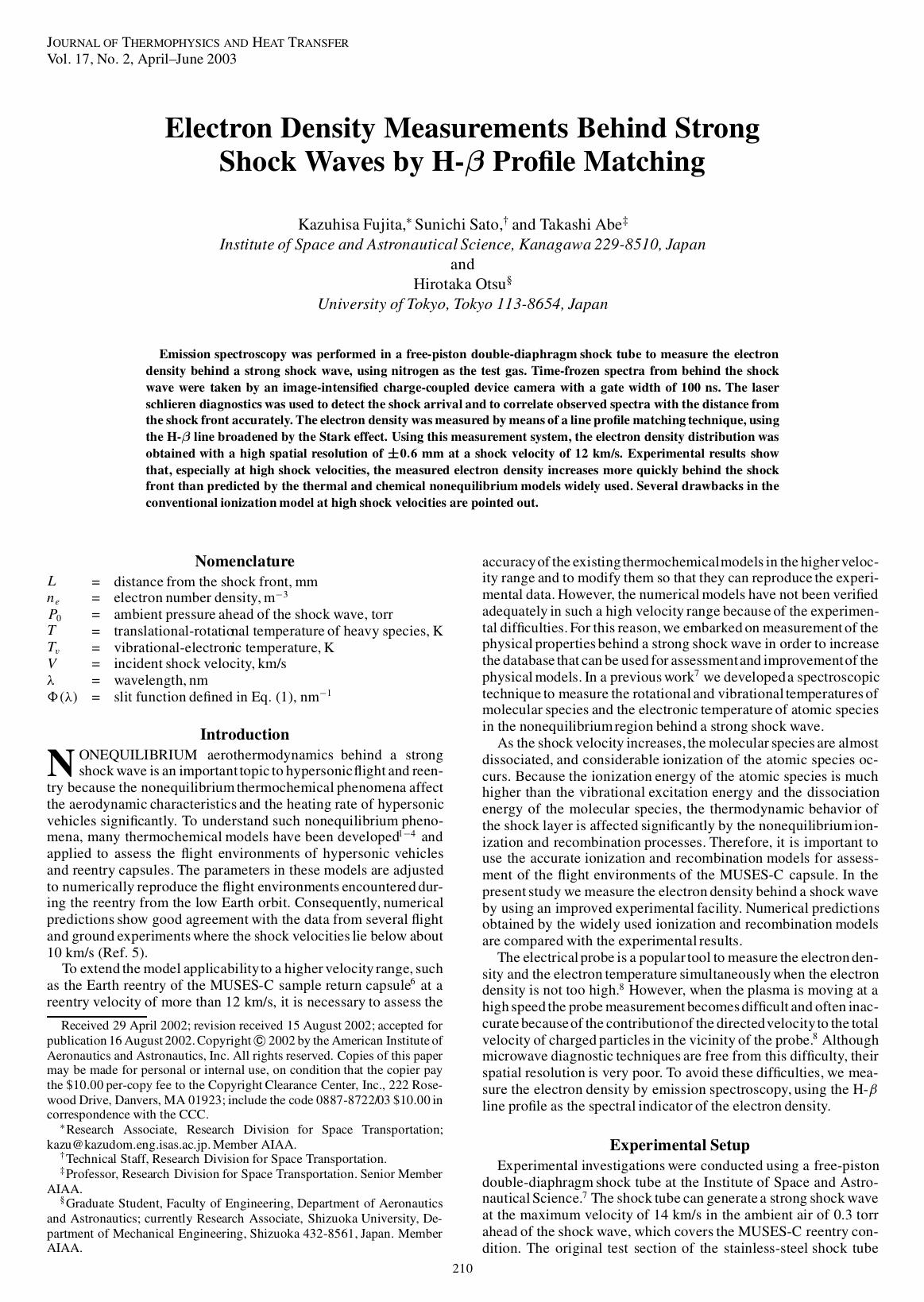 Electron Density Measurements Behind Strong Shock Waves by H-beta Profile Matching by Unknown