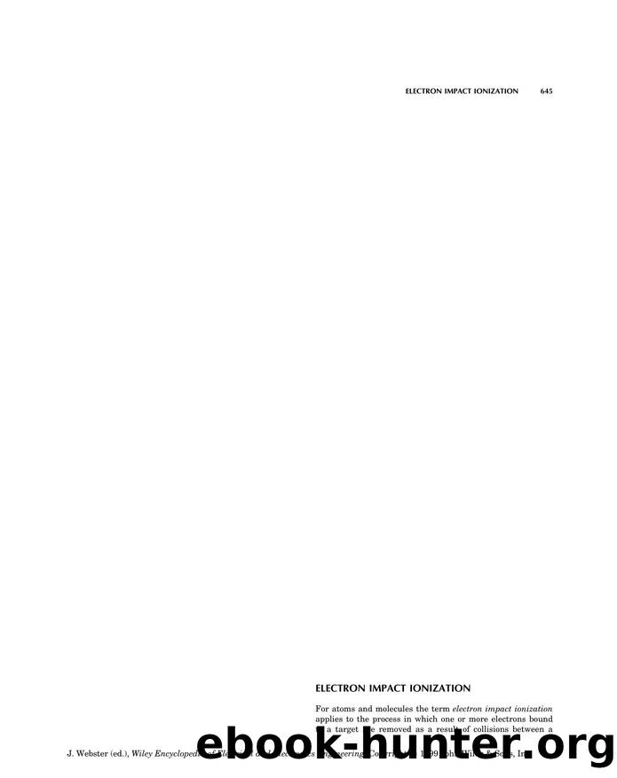 Electron Impact Ionization". In: Wiley Encyclopedia of Electrical and Electronics Engineering by Unknown