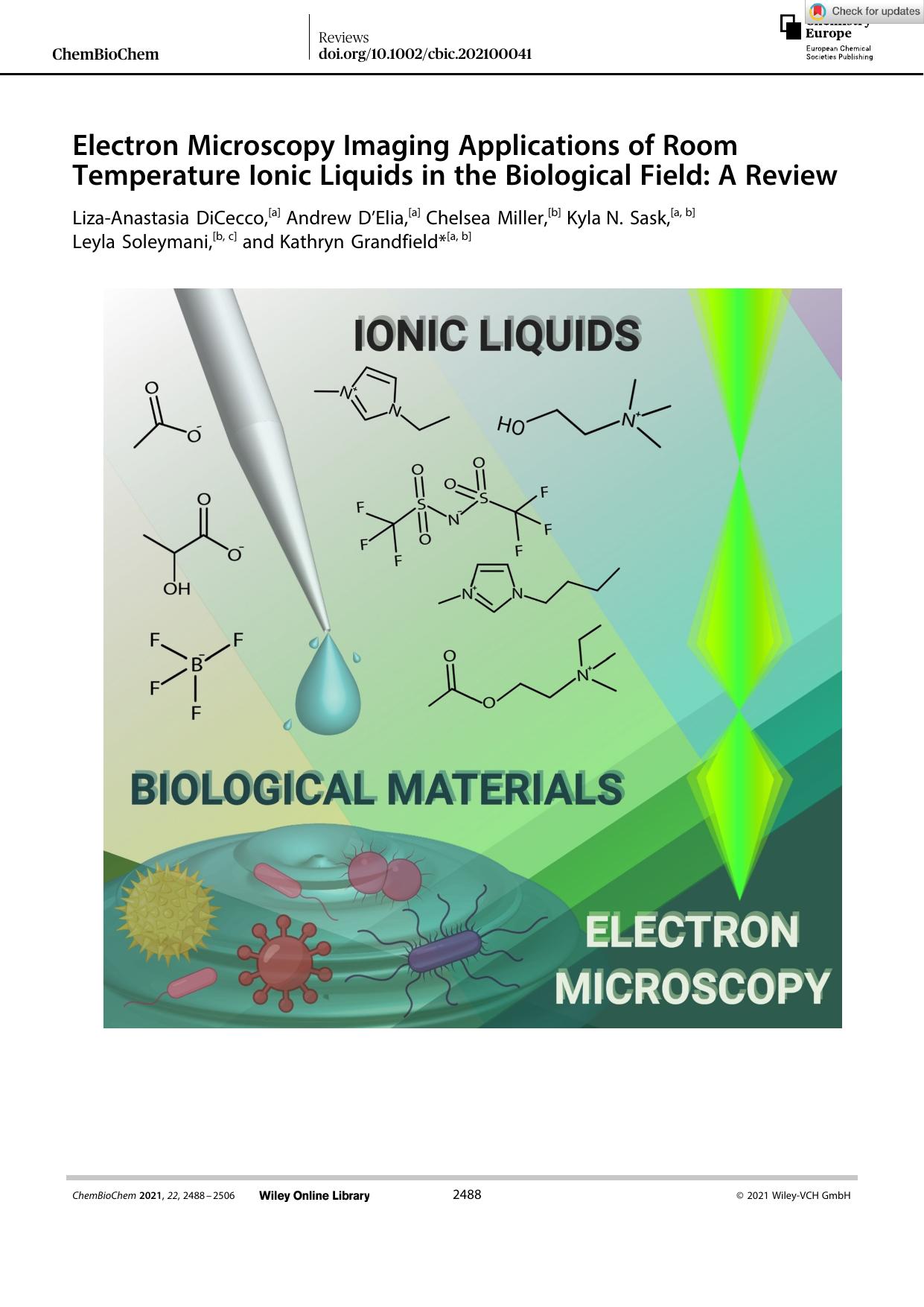 Electron Microscopy Imaging Applications of Room Temperature Ionic Liquids in the Biological Field: A Review by Unknown