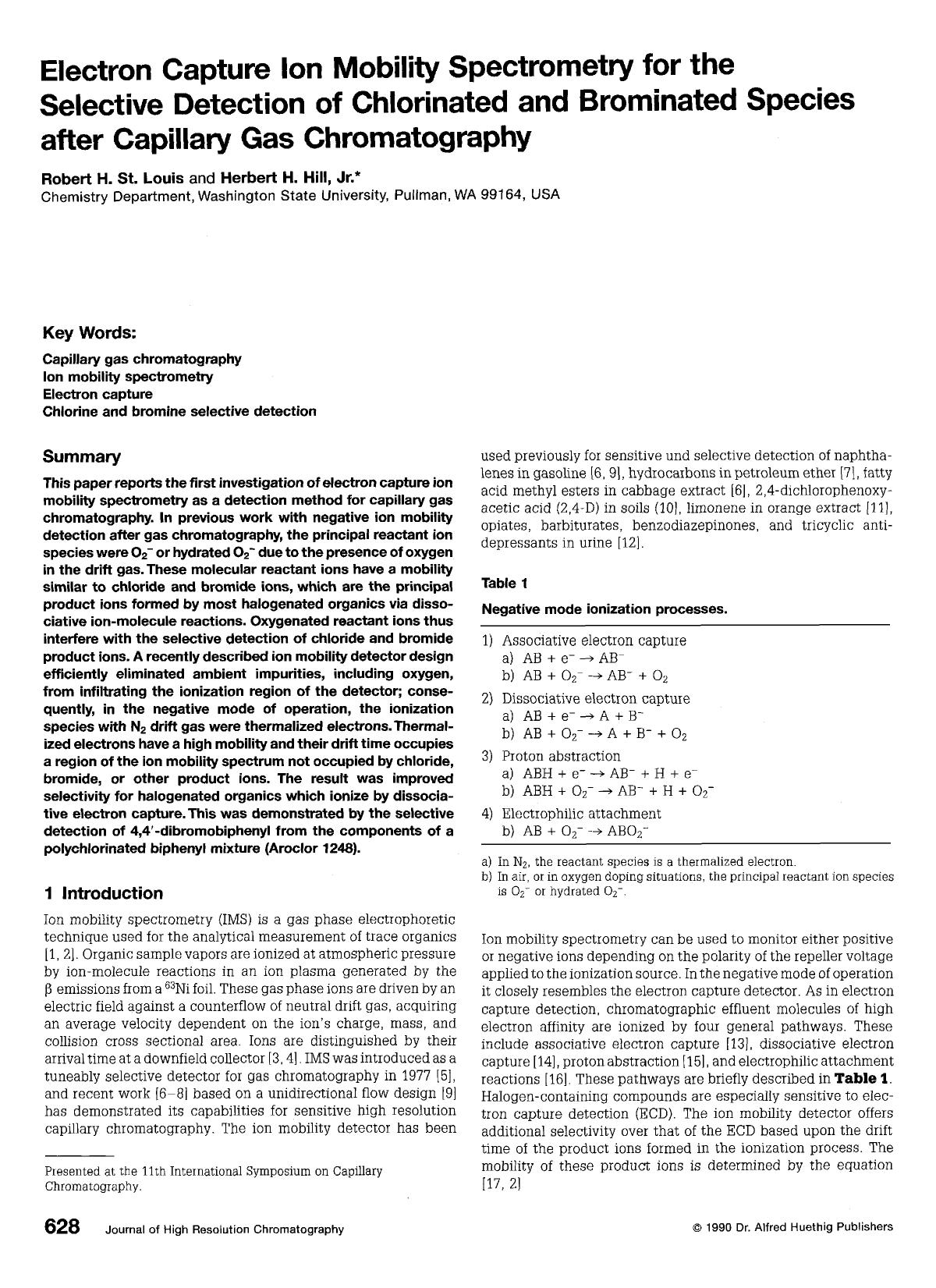 Electron capture ion mobility spectrometry for the selective detection of chlorinated and brominated species after capillary gas chromatography by Unknown
