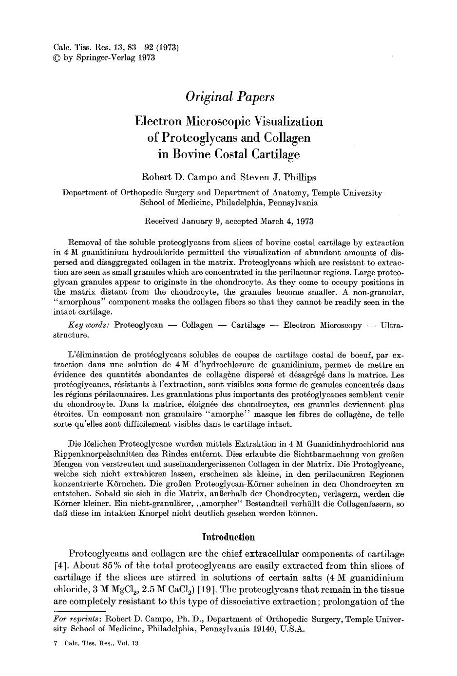 Electron microscopic visualization of proteoglycans and collagen in bovine costal cartilage by Unknown