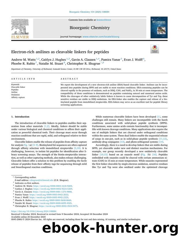 Electron-rich anilines as cleavable linkers for peptides by unknow