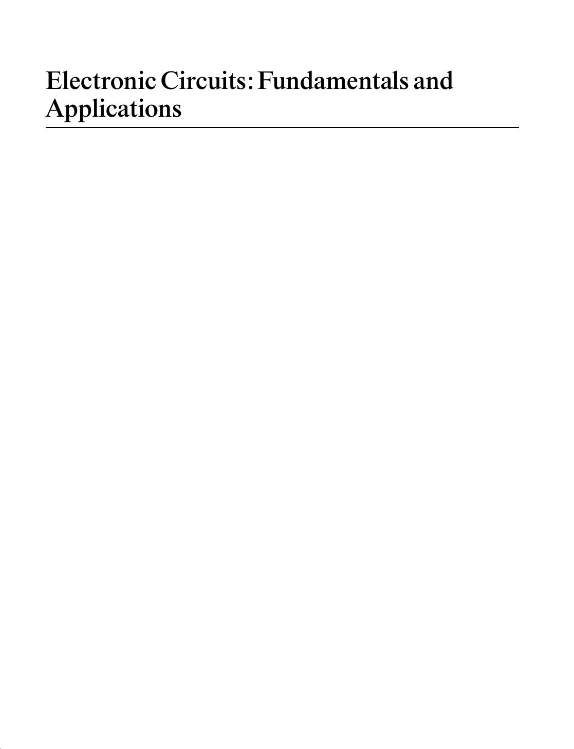 Electronic Circuits - Fundamentals and Applications by Tooley