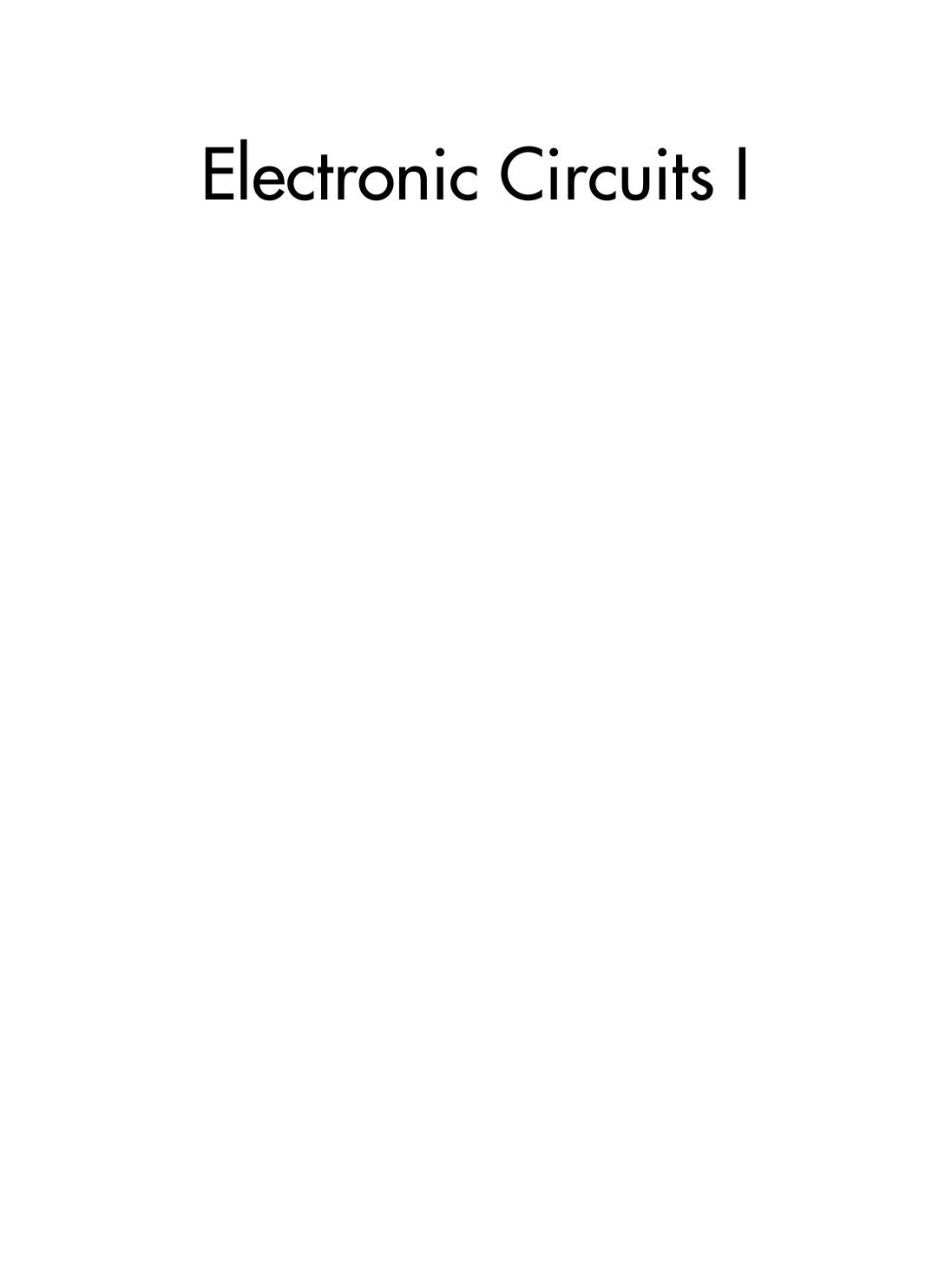 Electronic Circuits I by S Salivahanan; N Suresh Kumar