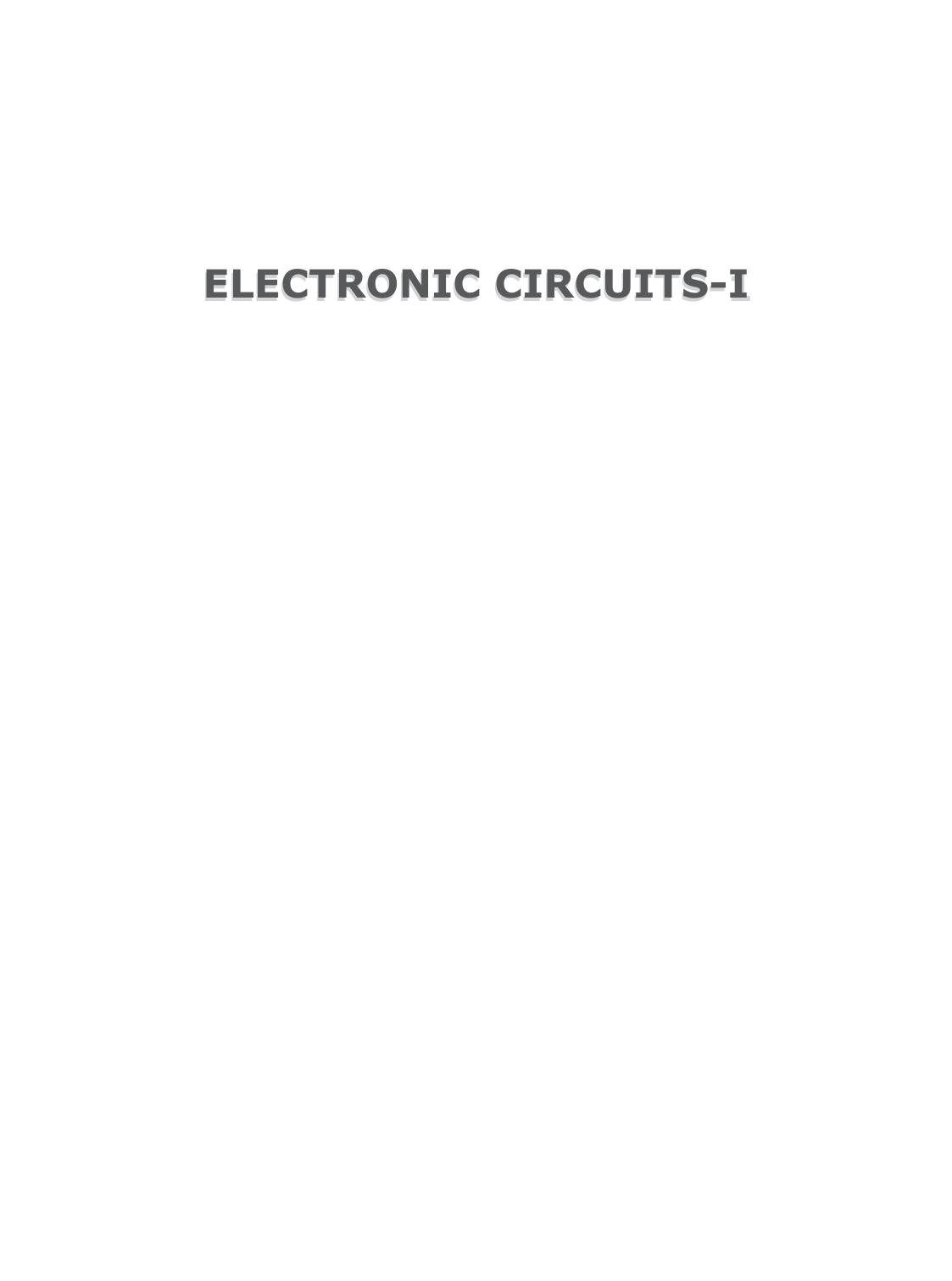 Electronic Circuits-I by S Salivahanan; N Suresh Kumar