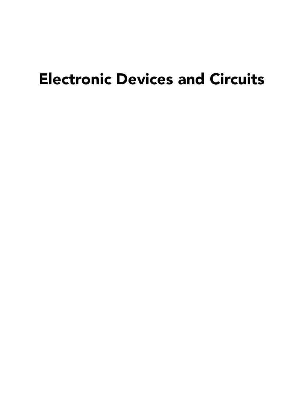 Electronic Devices and Circuits by K Venkata Rao; K Rama Sudha