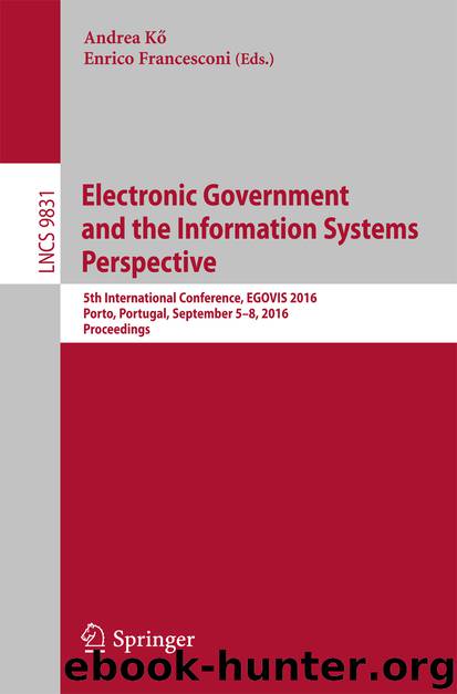 Electronic Government and the Information Systems Perspective by Andrea Kő & Enrico Francesconi